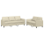 2-osobowa sofa z poduszkami, kremowa, sztuczna skóra