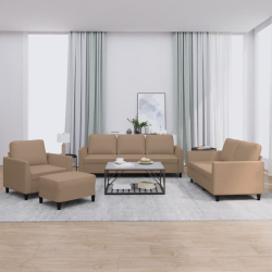 4-osobowa sofa z poduszkami, cappuccino, sztuczna skóra