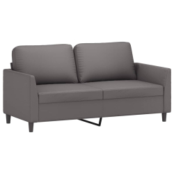 2-osobowa sofa, szary, 140 cm, sztuczna skóra