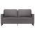 2-osobowa sofa, szary, 140 cm, sztuczna skóra
