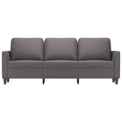 3-osobowa sofa, szara, 180 cm, sztuczna skóra