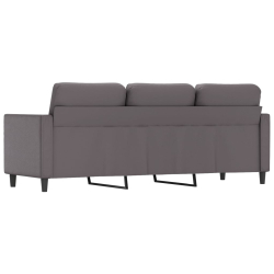 3-osobowa sofa, szara, 180 cm, sztuczna skóra