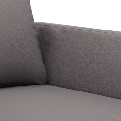 3-osobowa sofa, szara, 180 cm, sztuczna skóra