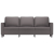 3-osobowa sofa, szara, 180 cm, sztuczna skóra