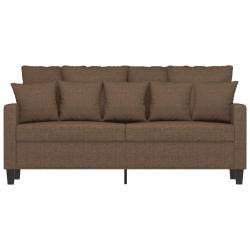 Sofa 2-osobowa, brązowa, 140 cm, tapicerowana tkaniną