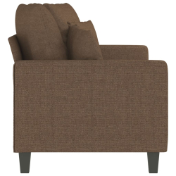 Sofa 2-osobowa, brązowa, 140 cm, tapicerowana tkaniną