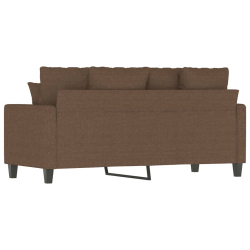 Sofa 2-osobowa, brązowa, 140 cm, tapicerowana tkaniną