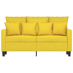 Sofa 2-osobowa, jasnożółta, 120 cm, tapicerowana tkaniną