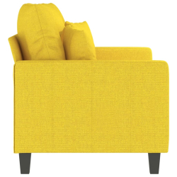 Sofa 2-osobowa, jasnożółta, 120 cm, tapicerowana tkaniną