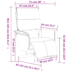 Rozkładany fotel masujący z podnóżkiem, niebieski, tkanina