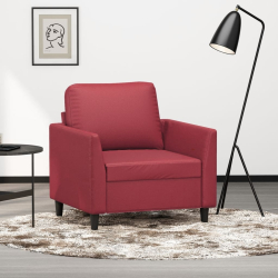 Fotel, winna czerwień, 60 cm, obity sztuczną skórą