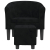 Fotel klubowy z podnóżkiem, czarny, obity aksamitem