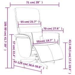 Rozkładany fotel masujący z podnóżkiem, cappuccino, ekoskóra