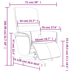 Rozkładany fotel masujący z podnóżkiem, kremowy, sztuczna skóra