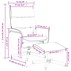 Rozkładany fotel masujący z podnóżkiem, jasnoszary, tkanina