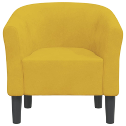 Fotel klubowy, żółty, obity aksamitem