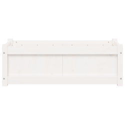 Donica ogrodowa, biała, 90x31x31 cm, lite drewno sosnowe