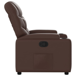 Fotel rozkładany, brązowy, sztuczna skóra