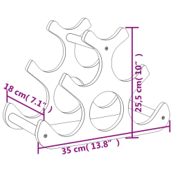 Stojak na 6 butelek wina, 35x18x25,5 cm, bambus