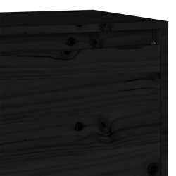 Szafka pod telewizor, czarna, 140x35x40 cm, lite drewno sosnowe