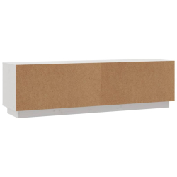 Szafka pod telewizor, biała, 140x35x40 cm, lite drewno sosnowe