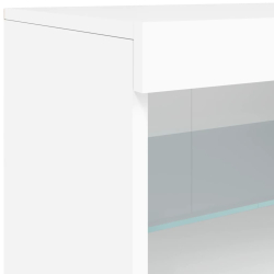 Szafka z oświetleniem LED, biała, 162x37x67 cm
