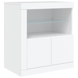 Szafka z oświetleniem LED, biała, 162x37x67 cm