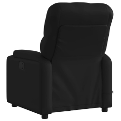 Rozkładany fotel masujący, czarny, sztuczna skóra