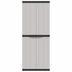 Szafka ogrodowa, szaro-czarna, 65x37x165 cm, PP