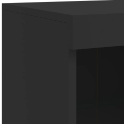 Szafka z oświetleniem LED, czarna, 202x37x100 cm