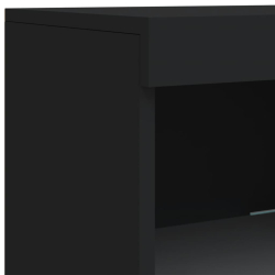 Szafka z oświetleniem LED, czarna, 162x37x100 cm