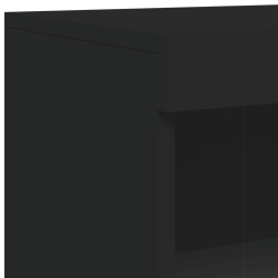 Szafka z oświetleniem LED, czarna, 181,5x37x100 cm