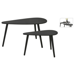 Home&Styling Zestaw 2 stolików w kształcie kropli, czarny