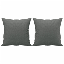 2-osobowa sofa z poduszkami, ciemnoszara, 140 cm, tkanina