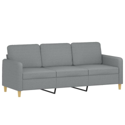3-osobowa sofa z poduszkami, jasnoszara, 180 cm, tkanina