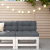 Ogrodowa sofa środkowa, biała, lite drewno sosnowe