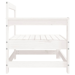 Ogrodowa sofa narożna, biała, lite drewno sosnowe