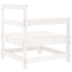 Ogrodowa sofa narożna, biała, lite drewno sosnowe