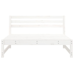 Sofa środkowa do ogrodu, biała, 120x80 cm, lite drewno sosnowe
