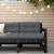 Ogrodowa sofa narożna, czarna, lite drewno sosnowe