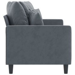 Sofa 2-osobowa, ciemnoszary, 140 cm, tapicerowana aksamitem
