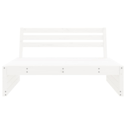 Sofa środkowa do ogrodu, biała, 120x80 cm, lite drewno sosnowe