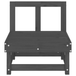 Ogrodowa sofa środkowa, szara, lite drewno sosnowe