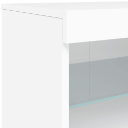 Szafka z oświetleniem LED, biała, 142,5x37x67 cm