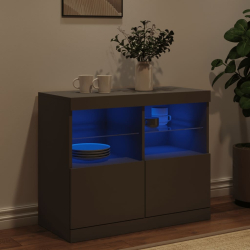Szafka z oświetleniem LED, czarna, 81x37x67 cm