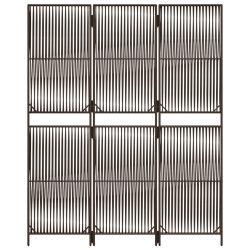 Parawan 3-panelowy, brązowy, polirattan