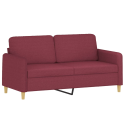2-osobowa sofa z poduszkami, winna czerwień, 140 cm, tkanina