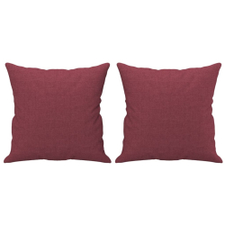 2-osobowa sofa z poduszkami, winna czerwień, 140 cm, tkanina