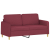 2-osobowa sofa z poduszkami, winna czerwień, 140 cm, tkanina