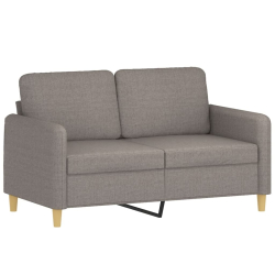 2-osobowa sofa z poduszkami, taupe, 120 cm, tkanina